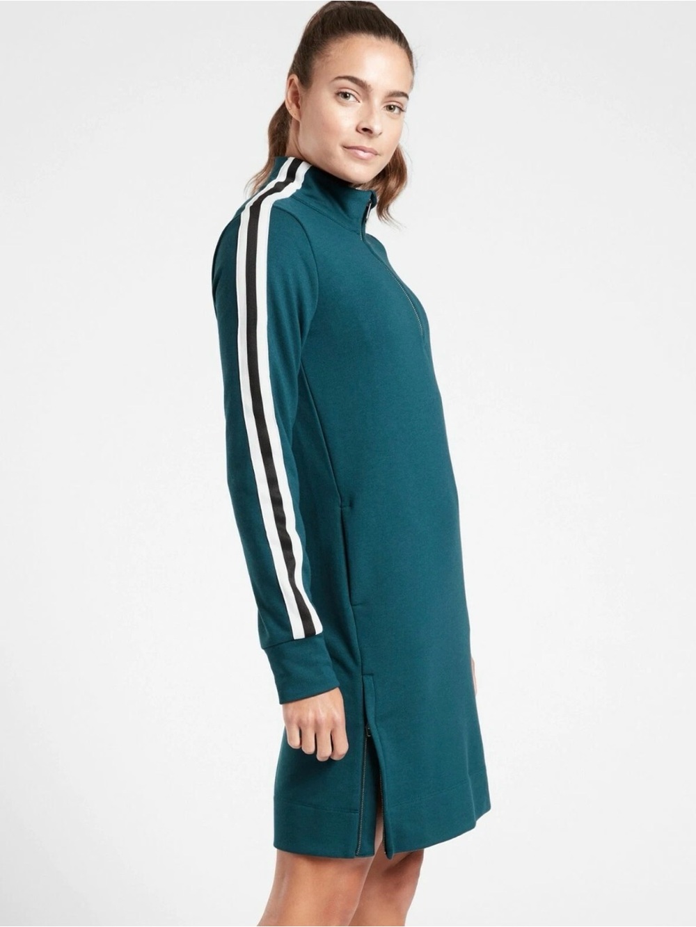 Athleta Crosstown Track Dress Oceanic Teal Size Small